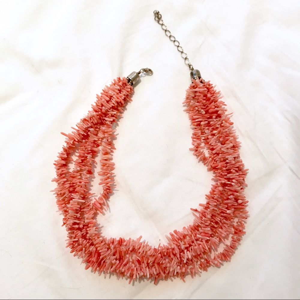 Multi-Stranded Pink Coral Necklace